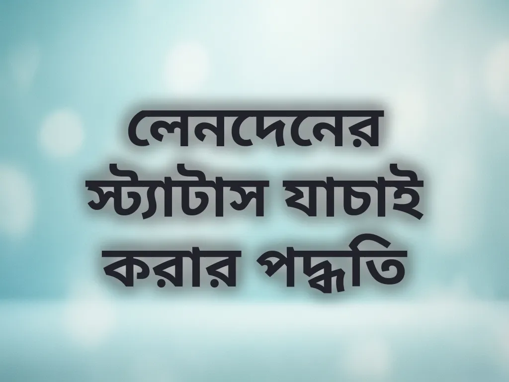 লেনদেনের স্ট্যাটাস যাচাই করার পদ্ধতি